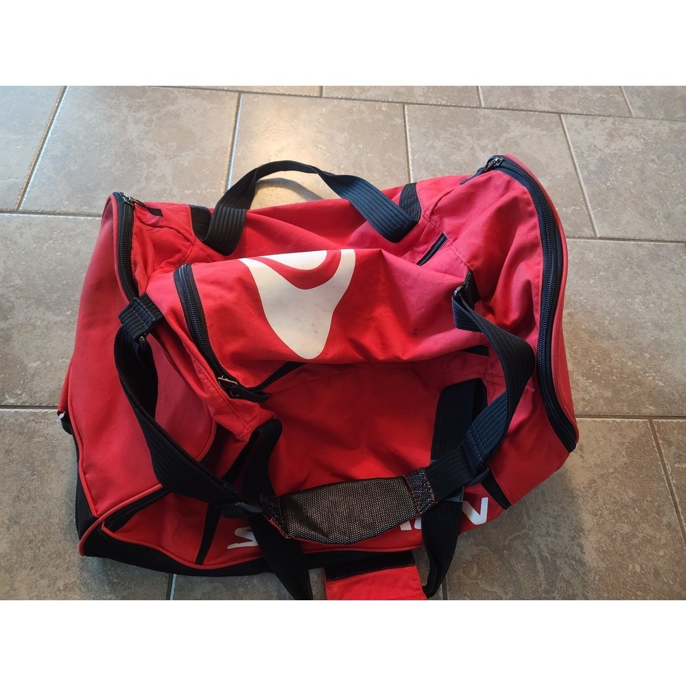 Salomon Duffel Bag Red Black Large Travel Gym Ski Gear Bag